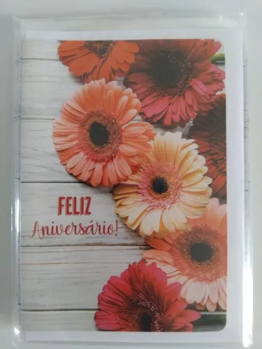 Kit Cartões de Aniversário com 10 Unidades Novos Grandes Para Cestas Presentes com amor