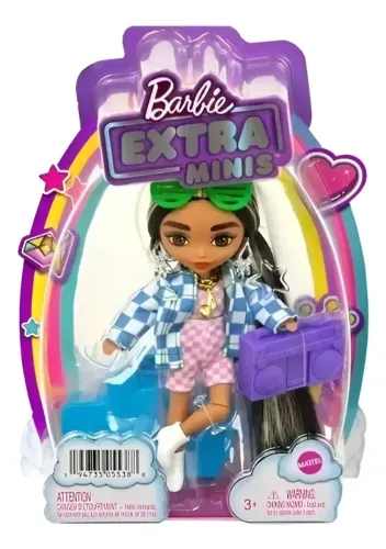 Boneca Barbie Extra Mini Jaqueta Xadrez Mattel Hgp62