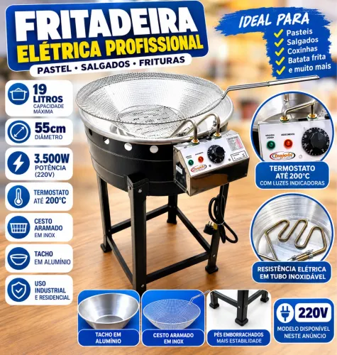 FRITADEIRA INDUSTRIAL PROFISSIONAL 19L - 220V