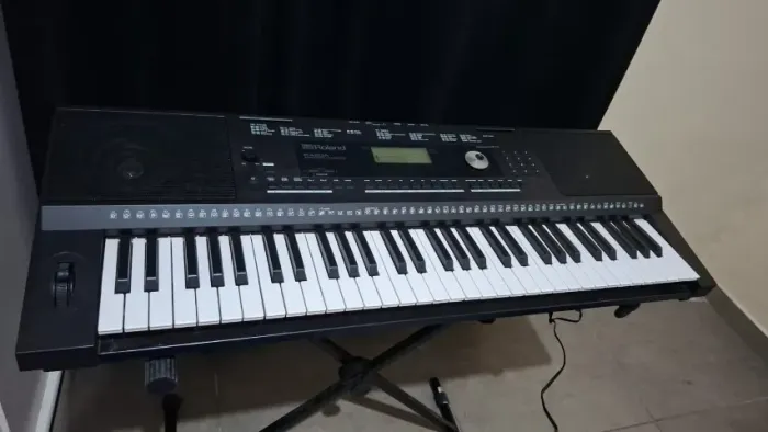 Teclado Roland E-X20A SEMINOVO + BASE + PEDAL DE SUSTAIN