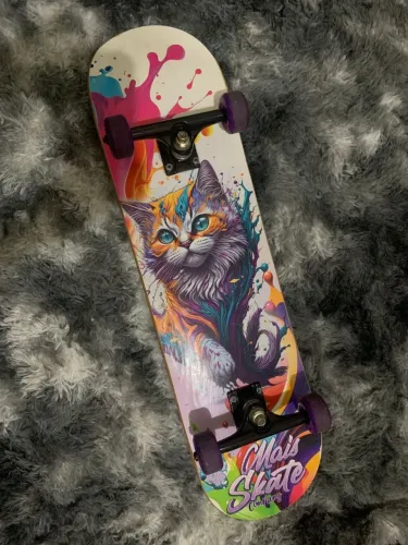 Skate - Mais skate Company - gato colorido 