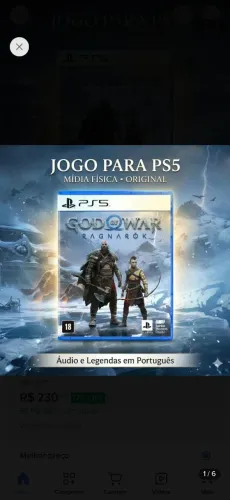 Jogo God of war Ragnarok mídia física PS5 português