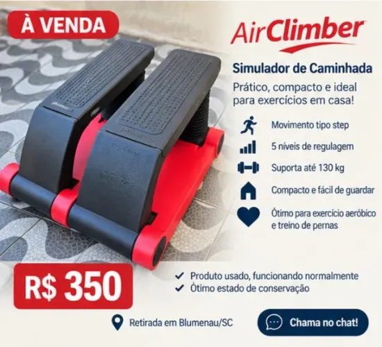 Air Climber Simulador de Caminhada Stepper Exercício até 130kg