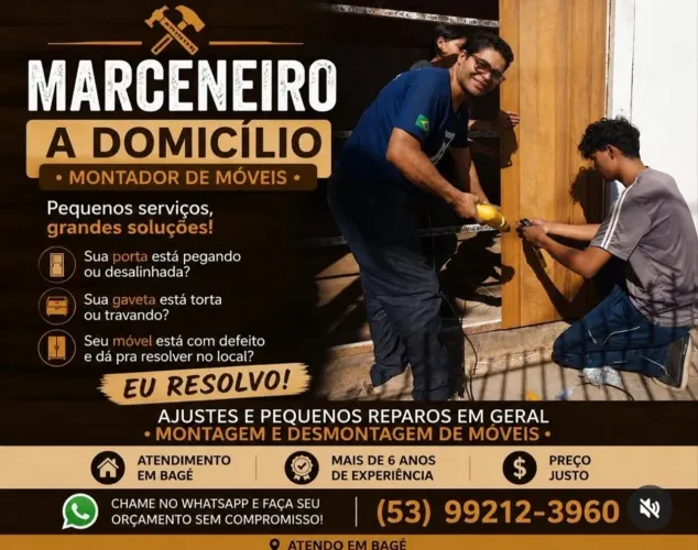 Marceneiro, e montador de móveis em geral
