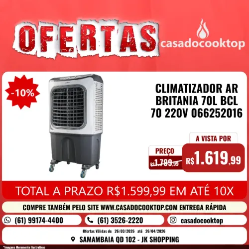 CLIMATIZADOR AR BRITANIA 70L BCL70 220V 066252016
