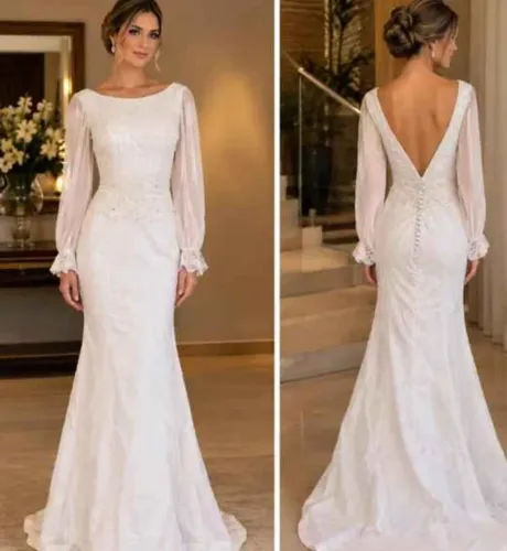 Vestido de noiva sereia semi novo