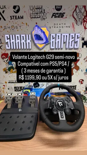 Volante logitech PS5 modelo G29 semi- novo