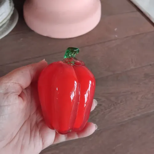 Pimentão vermelho vidro murano 