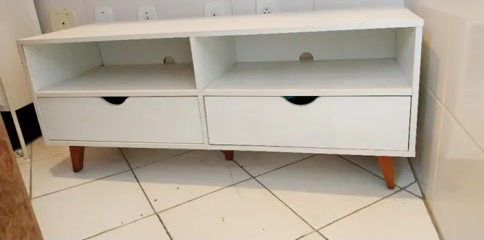 Rack Branco 2 Gavetas