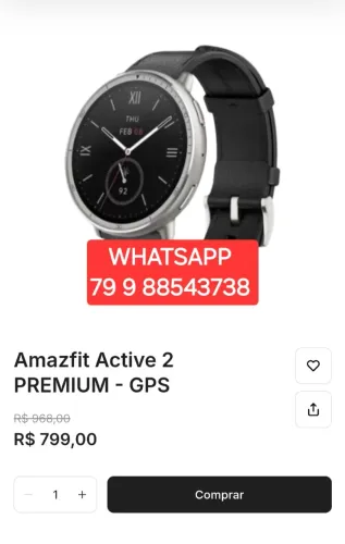 AMAZFIT ACTIVE 2 PREMIUM LANÇAMENTO LACRADO - PREÇO PROMOCIONAL