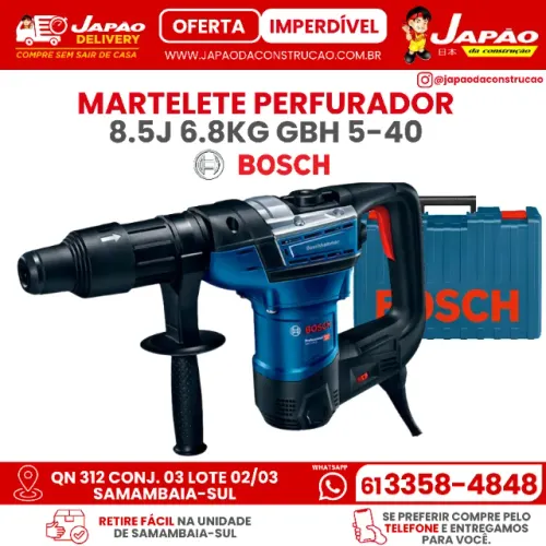 Martelete Perfurador 8.5J GBH 5-40 D Bosch