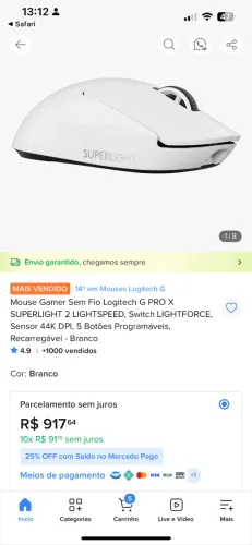 Mouse sem fio logitech G pro X super light 2 Lightspeed
