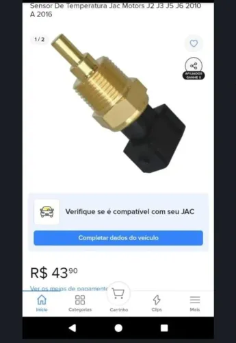 Vendo Velas do carro JAC motors, Anel de Segmento e Sensor de Temperatura
