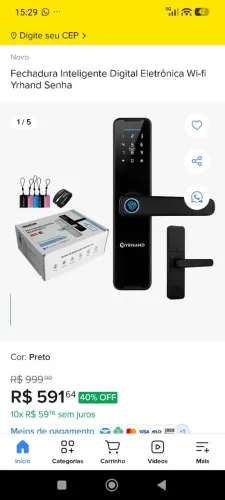 Fechadura eletrônica yrhand nova na caixa