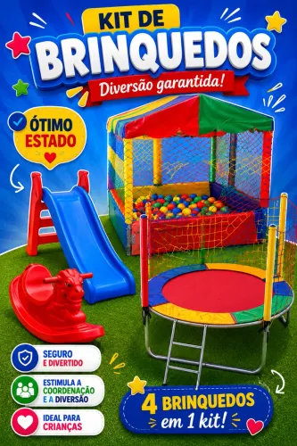 VENDE KIT COMPLETO PULA-PULA, PISCINA BOLINHA, ESCORREGADOR E GANGORRA