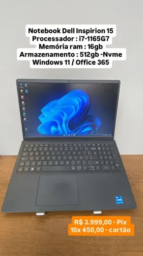 Notebook Dell Inspiron 15 / i7-11 / 16gb / ssd 512gb