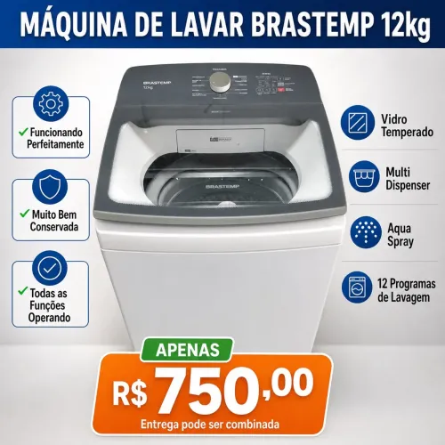 Máquina de Lavar Brastemp 12kg ? Funcionando Perfeitamente | R$ 750