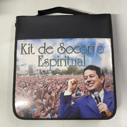 Kit 100 CDs coleção Kit de Socorro Espiritual R. R. Soares box na pasta fichário