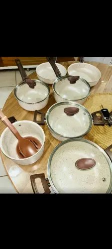 Jogo de panela antiaderente 10 itens teflon (novo)