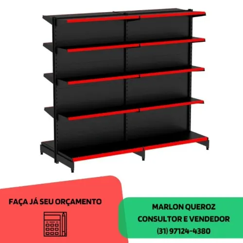 Gôndola de Aço Central Preta Polar