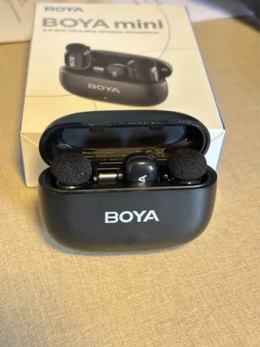 Microfone Sem Fio BOYA Mini-14 2.4GHz para Celular - Estado de Novo