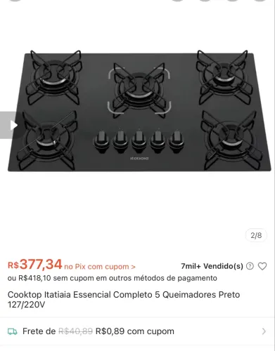 Fogão Cooktop 