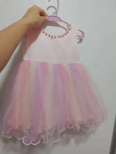 Vestido bebê aniversário 1 ano com sapato