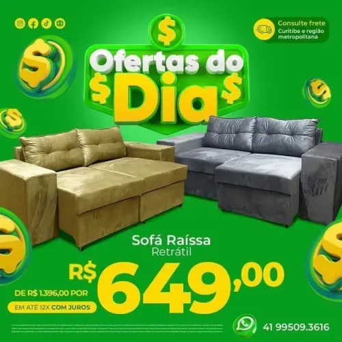 Sofá Retrátil Raissa- Novo