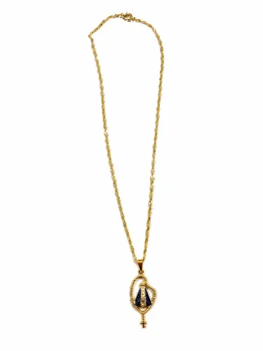 Colar Nossa Senhora Aparecida Banhado a Ouro 18k Corrente ou Cordão 