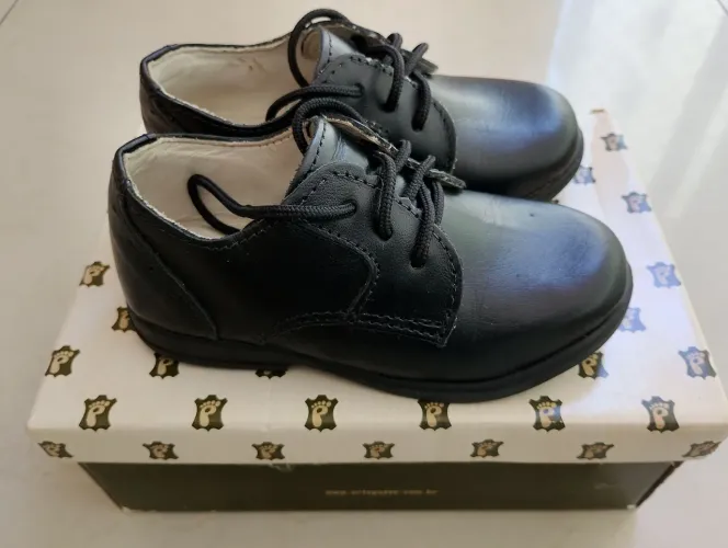 Sapato Social Infantil de Couro Ortopasso n° 24