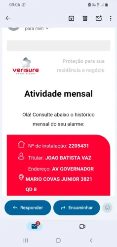Transferência de titularidade de sistema de monitoramento da Verisure
