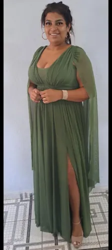 Vestido de festaverde oliva gg