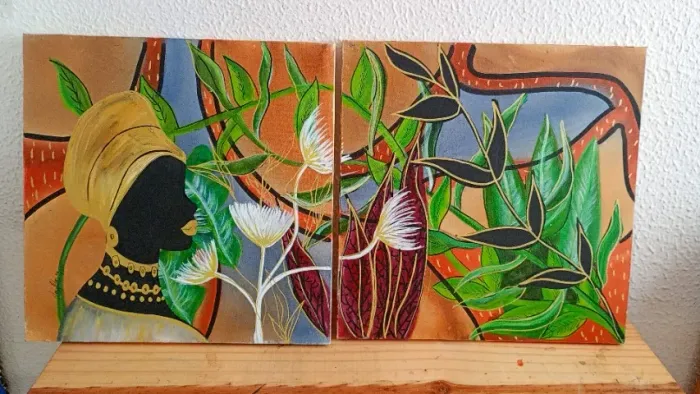 Telas pintadas a mão 