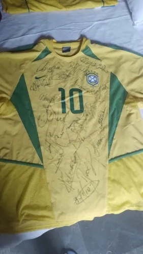 camisas da seleção de 2002 autógrafos