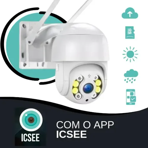 Câmera Ip Segurança Externa Wifi Noturna Ip66 FHD App Icsee A8 (LEIA À DESCRIÇÃO)