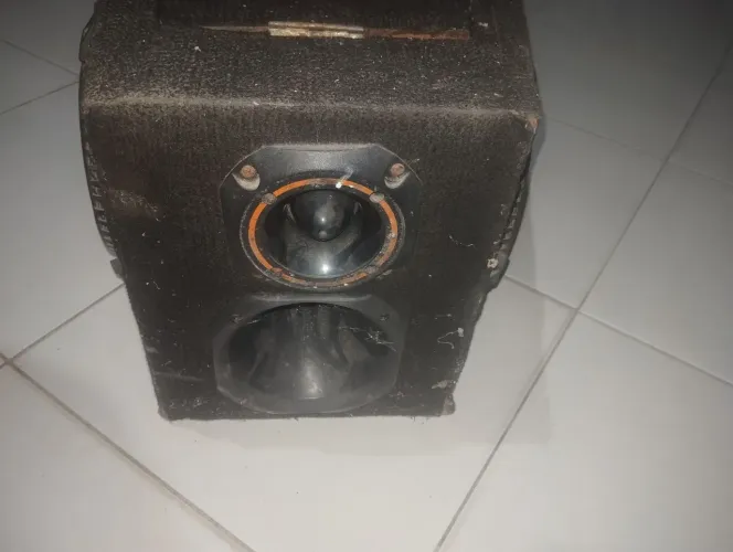  Uma boca de 15 e outra de 12 e uma caixa de anúncio com 2 de 8  boca de alto falante  