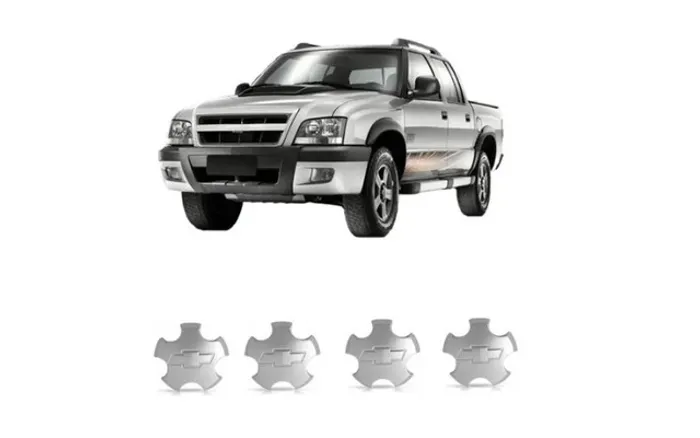 Jogo Calota Centro Roda S10 Blazer 2001 2002 a 2011 Prata 