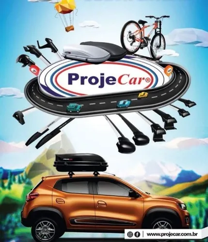 Rack Teto P/ Transporte Fiat Argo Projecar Alumínio 45Kg - Prata e Preto