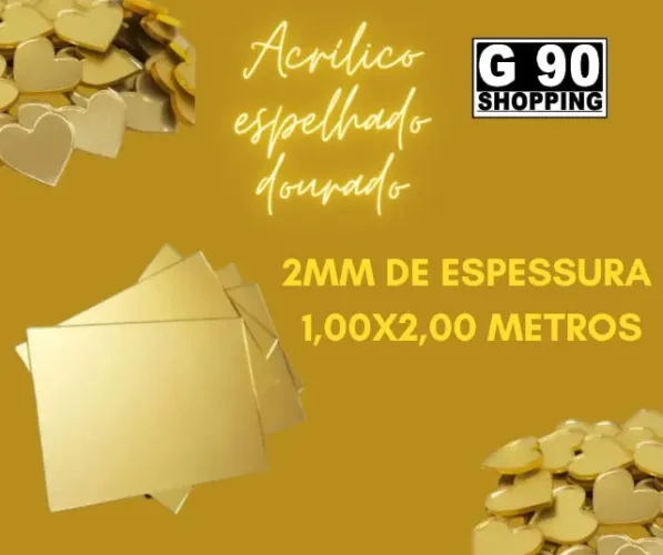 Chapa de Acrílico Espelhado Dourado