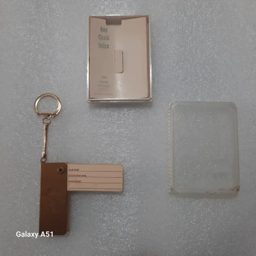 Chaveiro vintage Key Chain Index - for Name ADDRESS - Phone - made in U.S.A anos 70 raro.