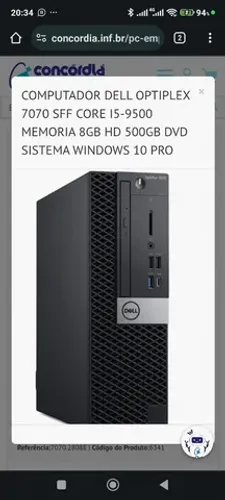 Dell 7070 i5 9500 aceito celular e grana 