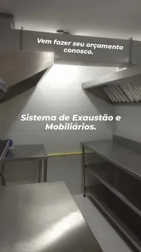 Coifa em aço inox cozinha industrial sob medidas inoxidável