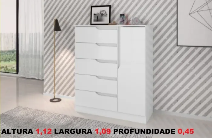 Comoda sapateira 5 gavetas
