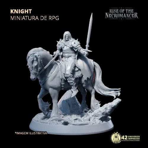 Miniatura de RPG - Knight (Coleção Rise of the Necromancer) - Sem Pintar - 32mm
