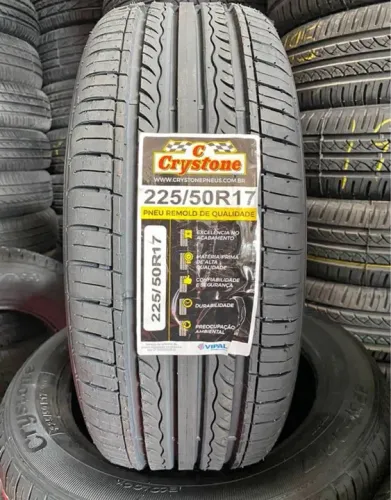 Pneu aro 225/50R17 Remolde Crystone Borracha premium 