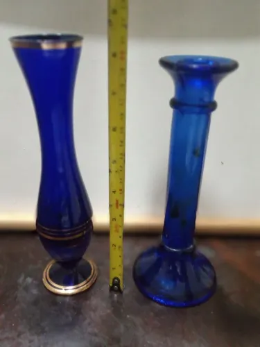 Vaso Decorativo Azul Cobalto e candelabro 120 os 2