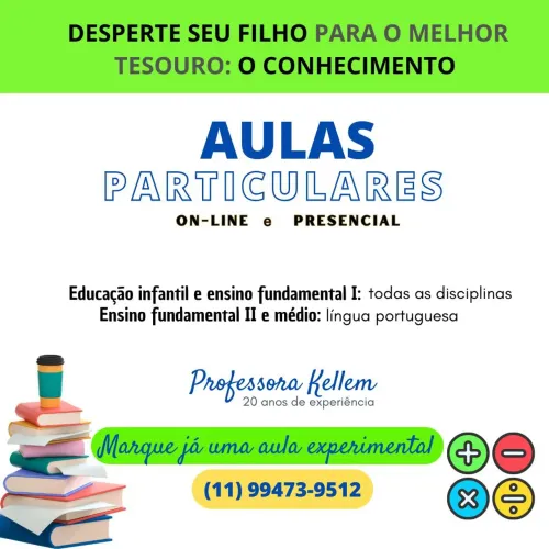 Aulas particulares de língua portuguesa.
