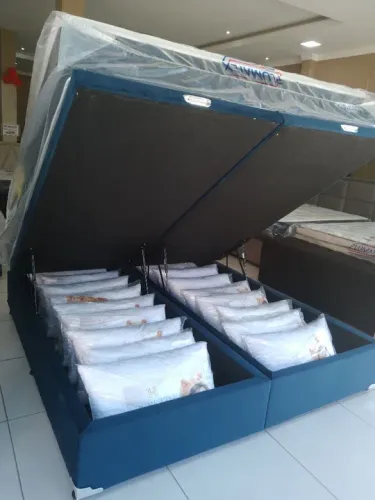 Super cama baú casal KING SIZE BIPARTIDO TM 193x203 cores disponíveis