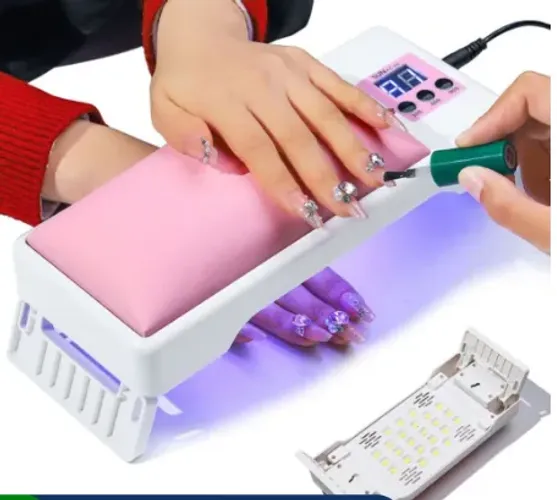 Cabine Led UV Unha Gel com 24 Leds 72w Timer C/Apoio De Mão z751