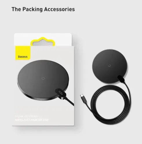 Carregador sem fio 15W Baseus Gen 2 com display digital